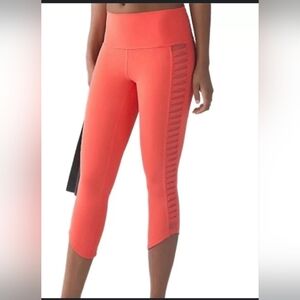 Lululemon Athletica Orange High-Waist Leggings